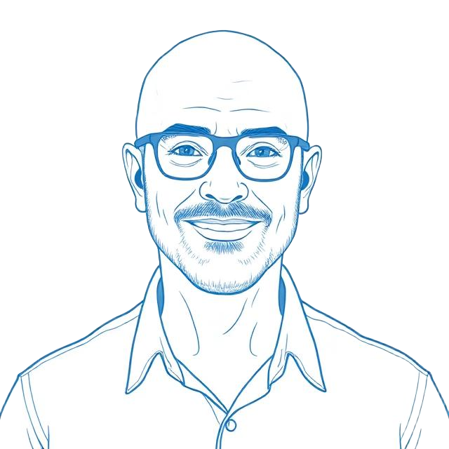 Line drawing portrait of Dave Evans, Tech Strategist & Evangelist at LettsCore