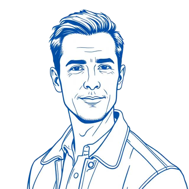 Line drawing portrait of Dorian Tireli, CXO at LettsCore
