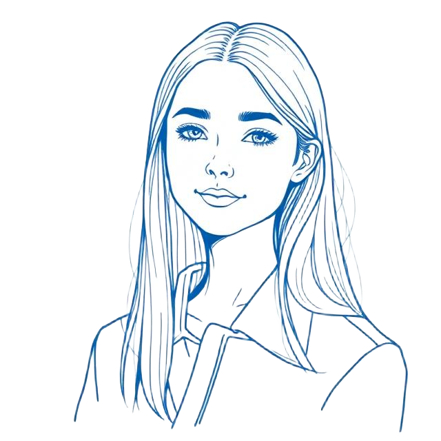 Line drawing portrait of Kara Cardinale, Operations, Finance & Reporting at LettsCore