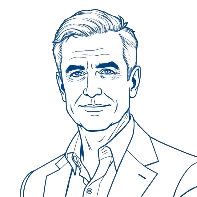 Line drawing portrait of Philip Letts, Founder & Exec Chair at LettsCore