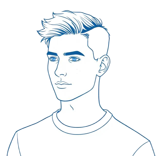 Line drawing portrait of Sebastian Letts, VP, Product and Technology at LettsCore