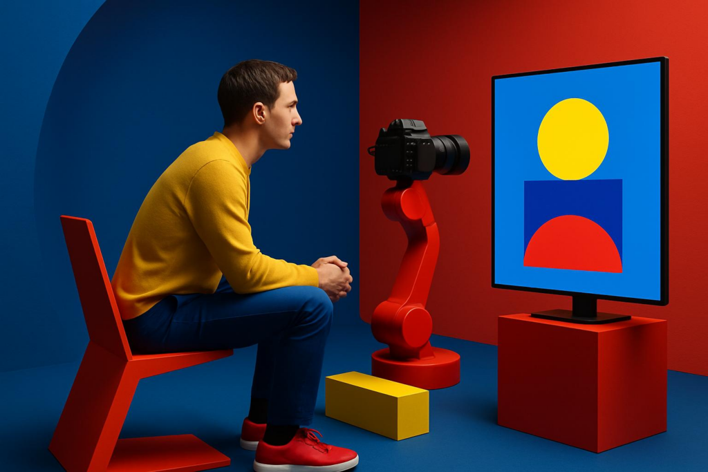 Human vs Machine: A Bauhaus-Inspired Portrait Session