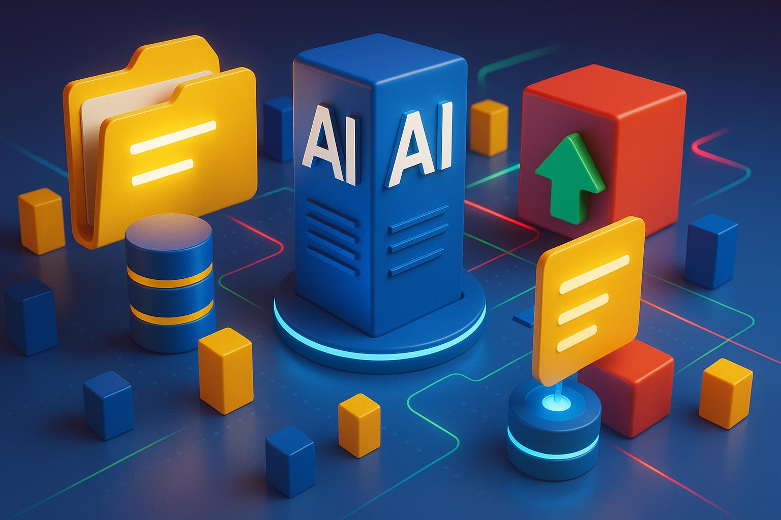 AI Data Infrastructure 3D Icon Scene